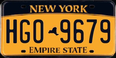 NY license plate HGO9679