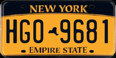 NY license plate HGO9681