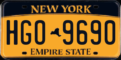 NY license plate HGO9690