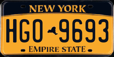 NY license plate HGO9693