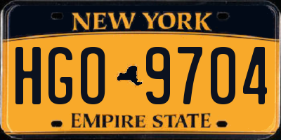 NY license plate HGO9704