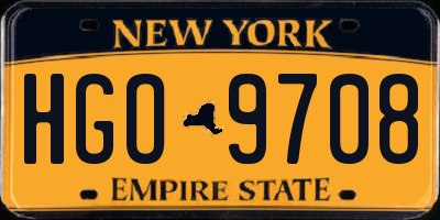 NY license plate HGO9708