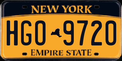 NY license plate HGO9720
