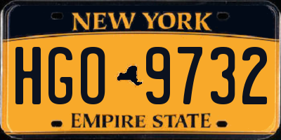 NY license plate HGO9732