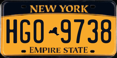 NY license plate HGO9738