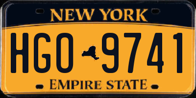 NY license plate HGO9741