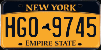 NY license plate HGO9745