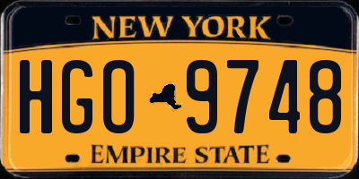 NY license plate HGO9748