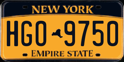 NY license plate HGO9750