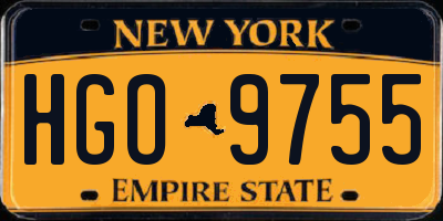 NY license plate HGO9755