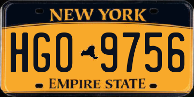 NY license plate HGO9756