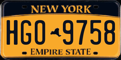 NY license plate HGO9758