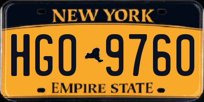 NY license plate HGO9760