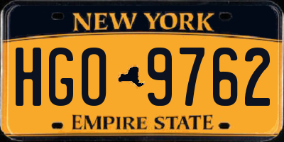 NY license plate HGO9762