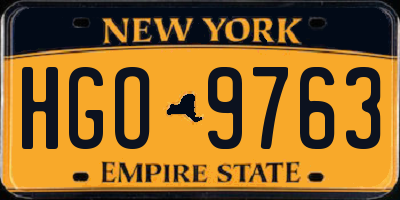 NY license plate HGO9763