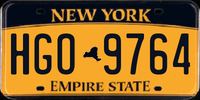 NY license plate HGO9764