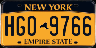 NY license plate HGO9766