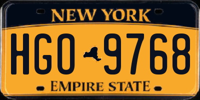 NY license plate HGO9768