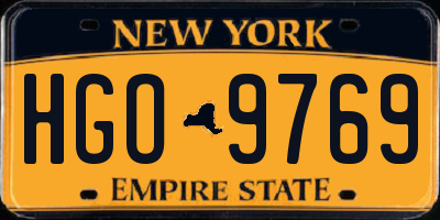 NY license plate HGO9769