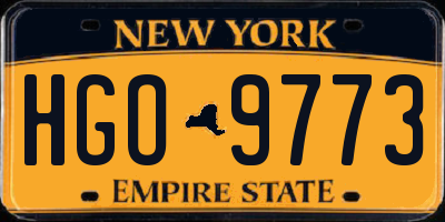 NY license plate HGO9773