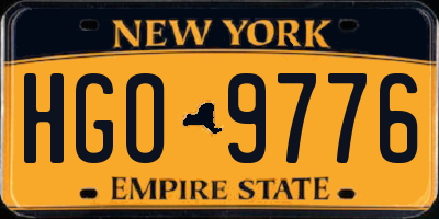 NY license plate HGO9776
