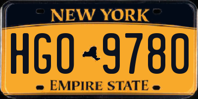 NY license plate HGO9780