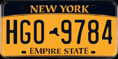 NY license plate HGO9784