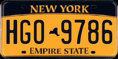 NY license plate HGO9786