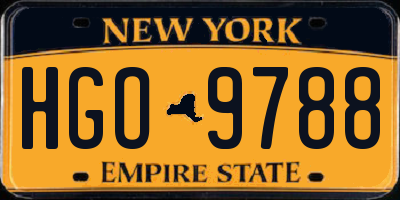 NY license plate HGO9788