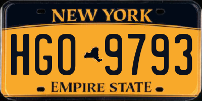 NY license plate HGO9793