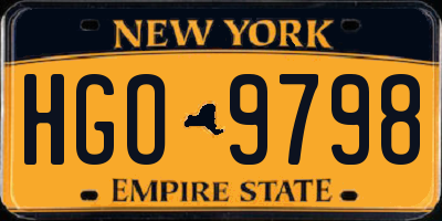 NY license plate HGO9798