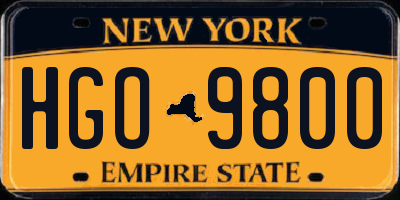 NY license plate HGO9800