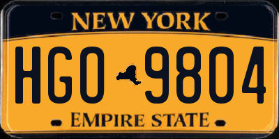 NY license plate HGO9804