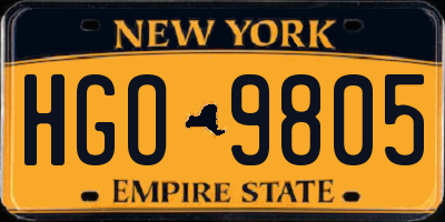 NY license plate HGO9805