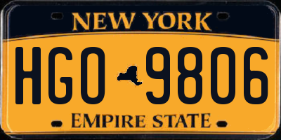 NY license plate HGO9806