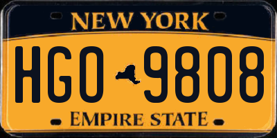 NY license plate HGO9808