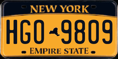 NY license plate HGO9809