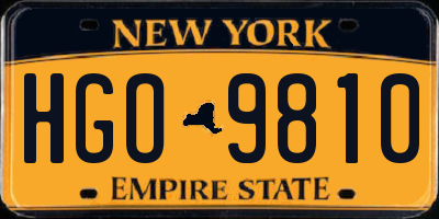 NY license plate HGO9810