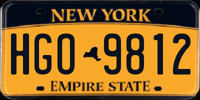 NY license plate HGO9812