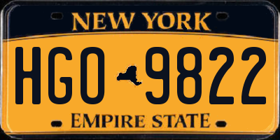 NY license plate HGO9822