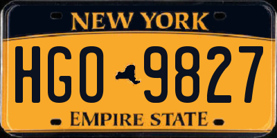 NY license plate HGO9827