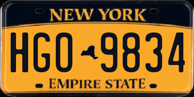 NY license plate HGO9834