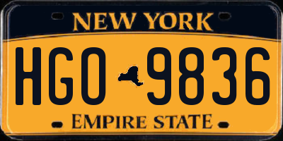 NY license plate HGO9836