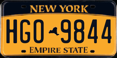 NY license plate HGO9844