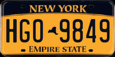 NY license plate HGO9849