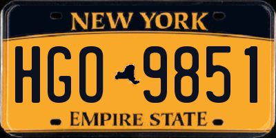 NY license plate HGO9851