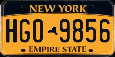 NY license plate HGO9856