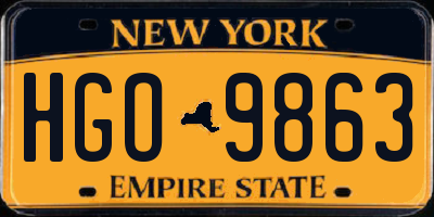 NY license plate HGO9863