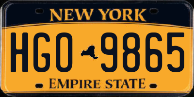 NY license plate HGO9865