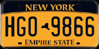 NY license plate HGO9866